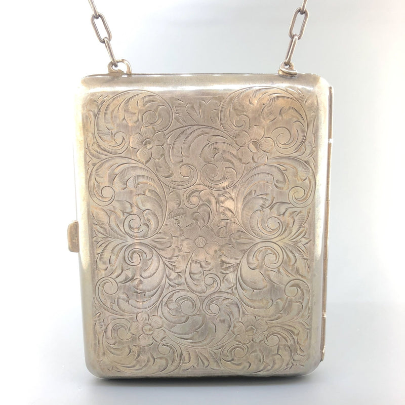 Rare Secessionist Sterling Silver Purse inset with Pink Tourmalines - Dated  1906 -
